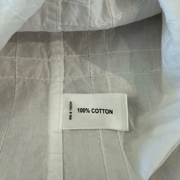 Orvis Cotton Shirt Size XXL White Button Down Sewn Squares Long Sleeve Pockets - Picture 9 of 10